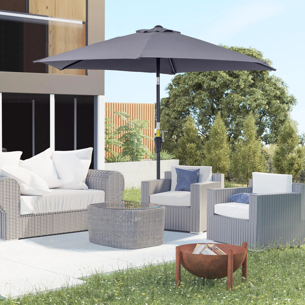 Ombrellone da Giardino Inclinabile ¨C Xylo ¨C Alluminio Grigio e Nero 2.6x2.4m