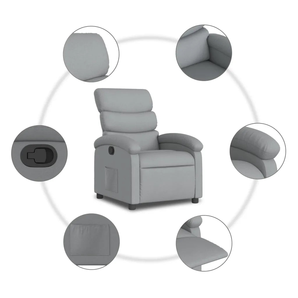 Poltrona reclinabile in Tessuto Grigio Chiaro 3205804