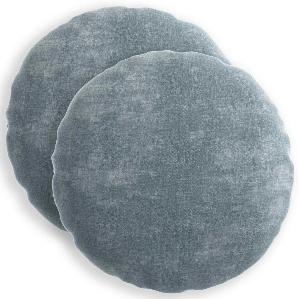 Federa 2 pz HEERLEN Azzurro Ø 50 cm Tessuto Chenille 922635