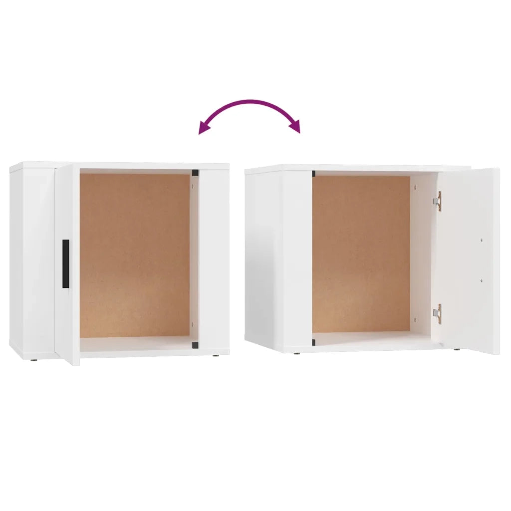 Set di 2 Comodini | Armadio da Notte | Mobiletto da notte Bianca 50x39x47 cm