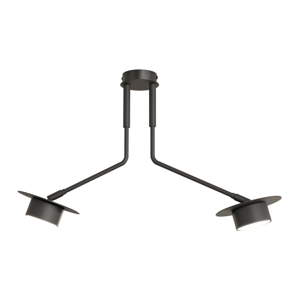 Plafoniera nera geometrica a bracci MIZU 2xGX53 Emibig