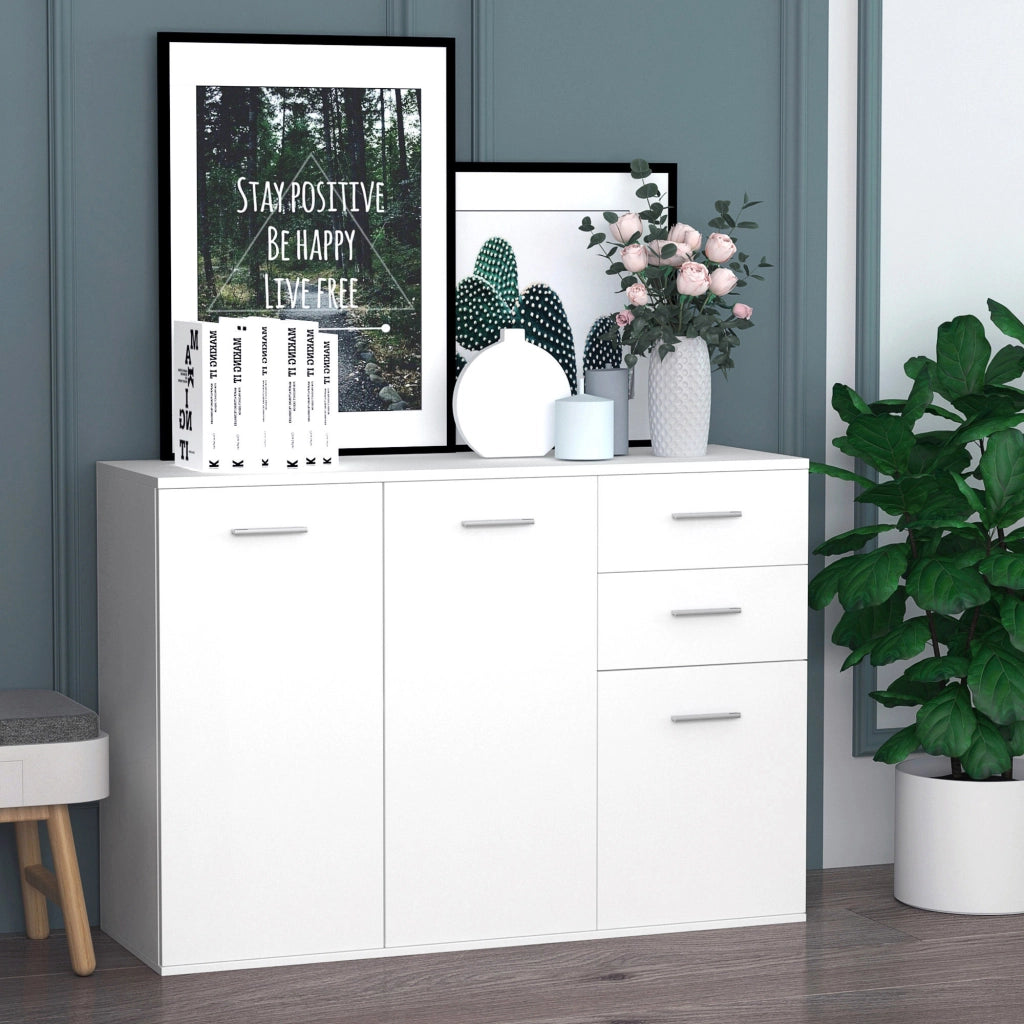 Credenza ¨C Minimal ¨C Bianco Legno 106x35x76