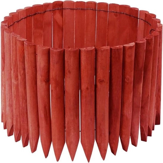 Decorativa cornice in legno per esterno (120 cm x 30 cm, rosso) per giardino e prato