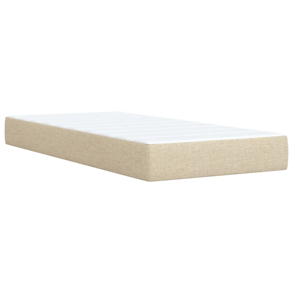 Letto box spring con materasso Crema 80 x 200 cm Tessuto 3450837