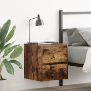 Comodini a Muro 2 pz-Set di 2 Tavolino da notte Rovere Fumo 38x34x40 cm 250838