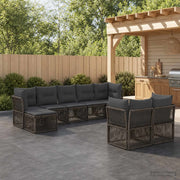 Set Divano da Giardino 9 pz Grigio polyrattan 3434363