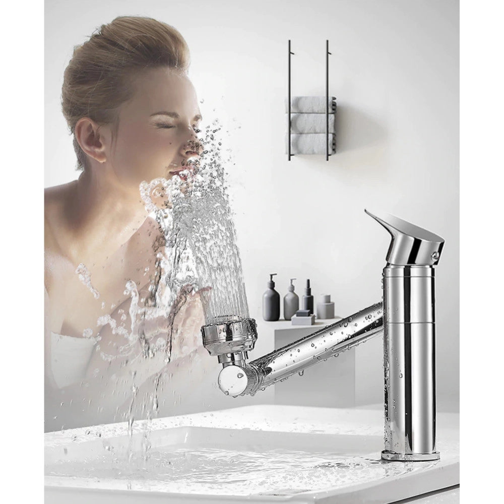 Trade Shop - Rubinetto Miscelatore Per Lavabo Lavandino Girevole 360° Con Doppio Areatore -