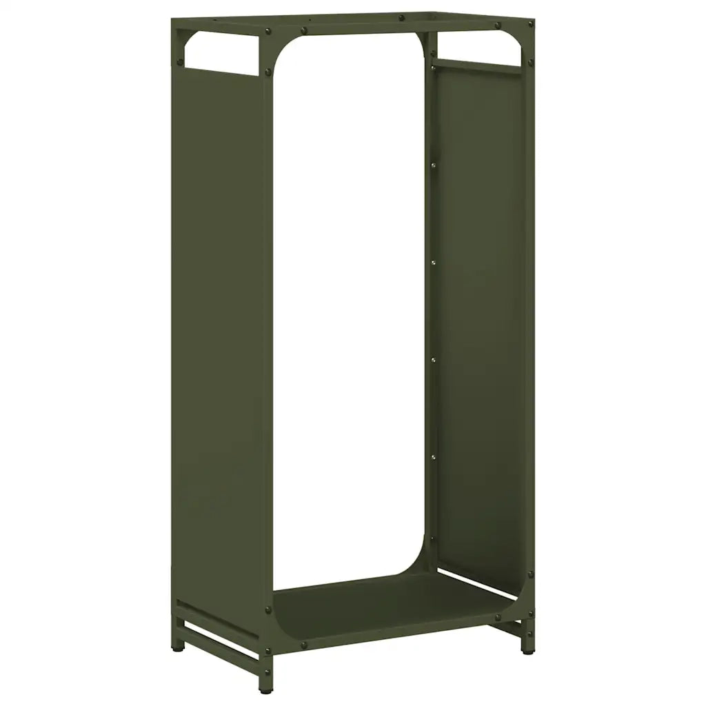 Rastrelliera per Legna da Ardere-Portalegna Verde Oliva 44x28x90 cm