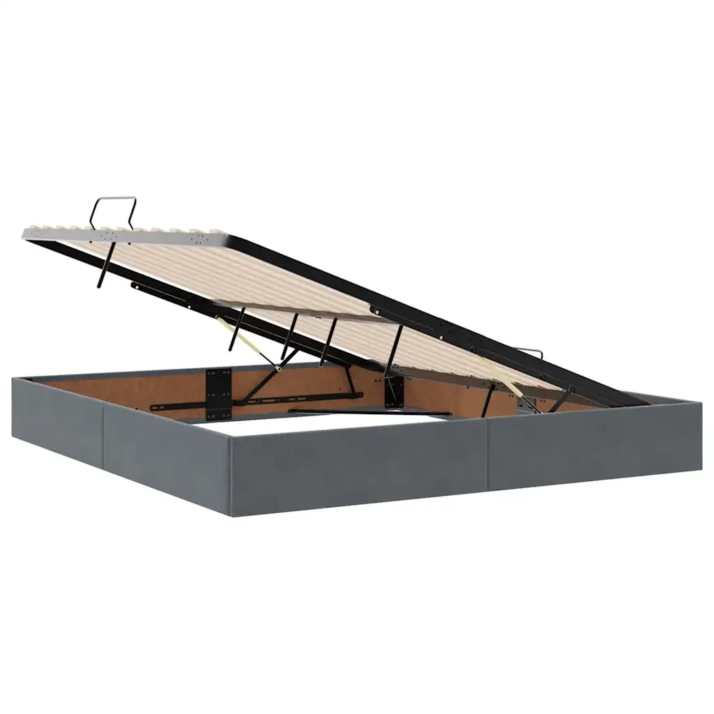 Letto con Contenitore Grigio scuro 160 x 200 cm Velluto