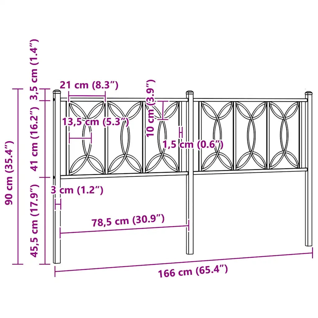 Testiera di Ricambio in Metallo Bianco 150 cm 376211