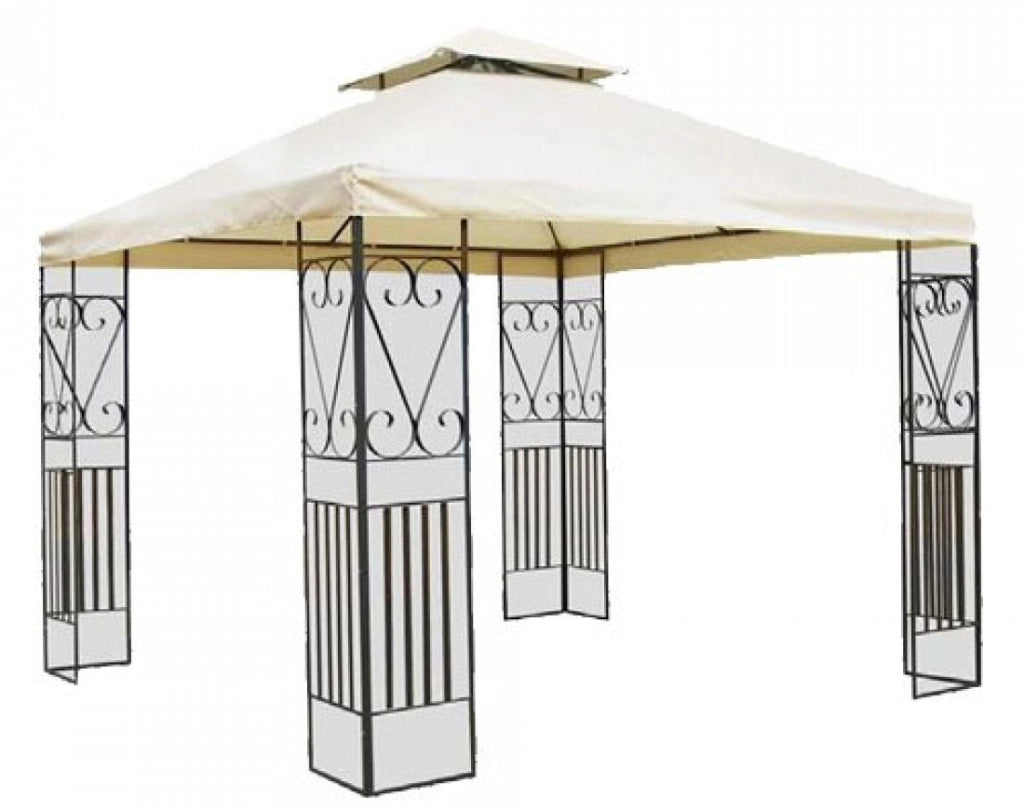 Gazebo da Giardino in Acciaio 3x3m Bauer Ecrù