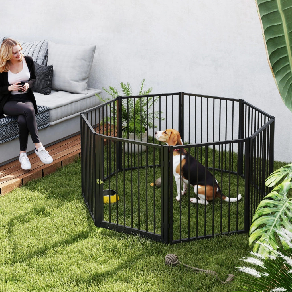 Recinto per Cani ¨C zephmum ¨C Nero, 8 Pannelli Pieghevoli