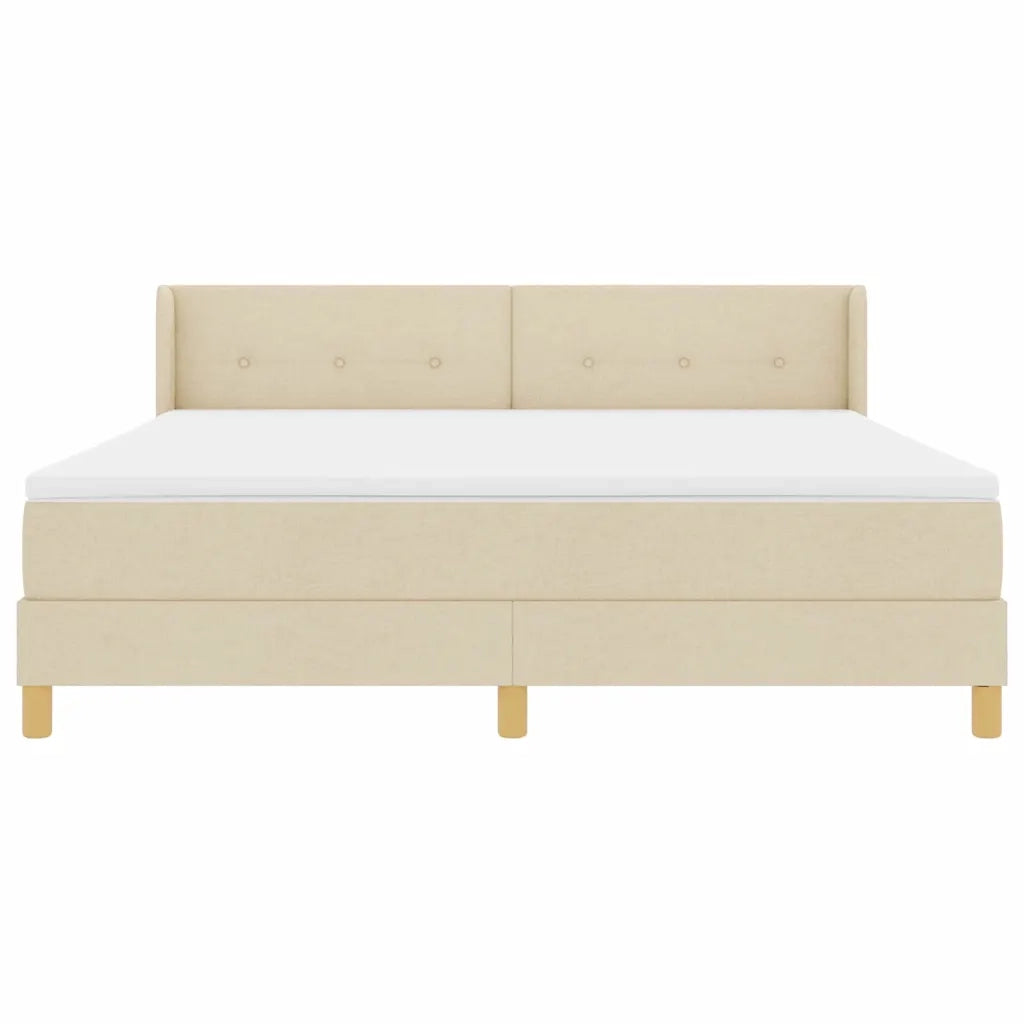 Letto a molle con materasso Crema 200 x 180 cm Poliestere
