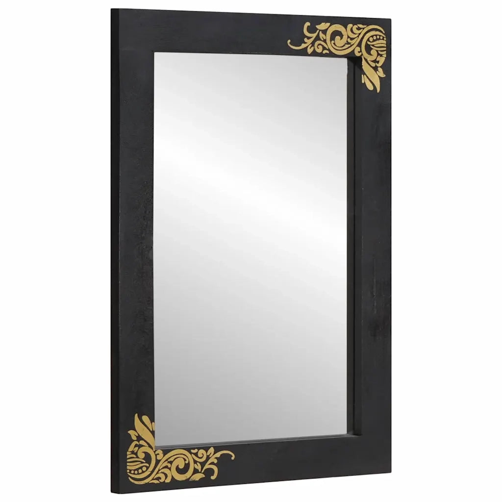 Set di Armadi da Bagno 5 pcs Nero Legno di mango massello