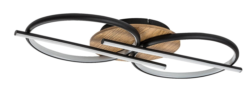 Plafoniera LED Rabalux Arash legno/nera 40W 2200lm CCT