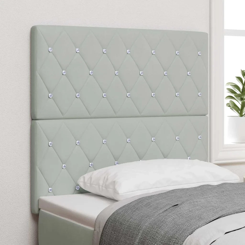 Testiera | Testata LED con strisce LED Grigio chiaro 100 cm Velluto