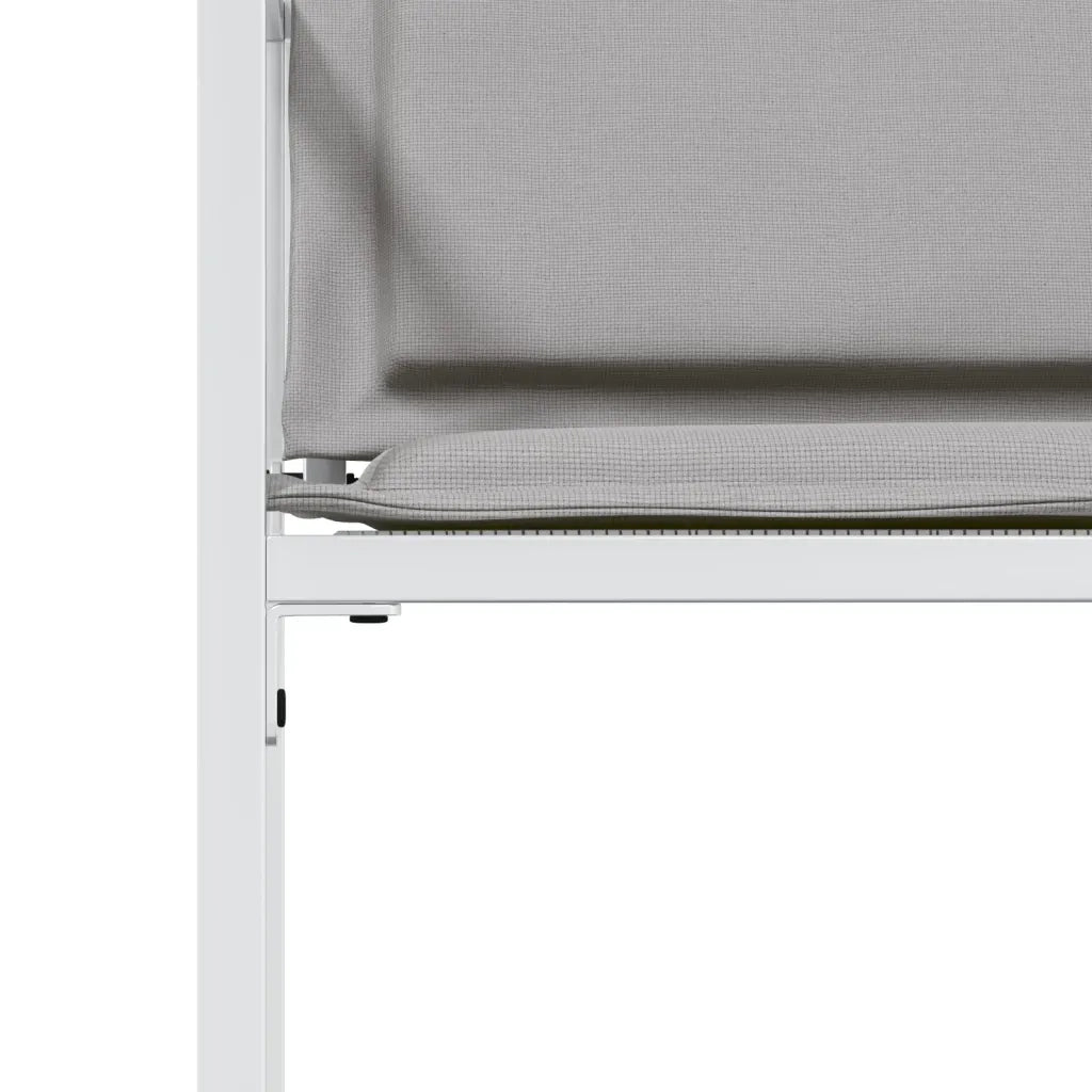 Sedie da Giardino con Cuscini 4 pz Bianchi Acciaio e Textilene 4008587