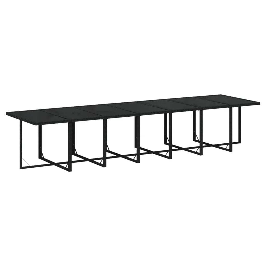 Set Pranzo da Giardino 15 pz con Cuscini in Polyrattan Nero 3095638