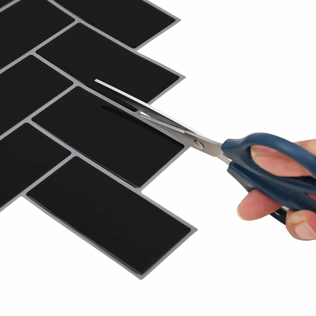 Piastrella a Spina di Pesce 10 pcs Nero 30 x 30 cm 42046187