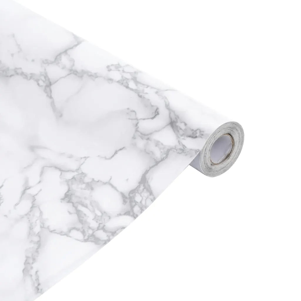 Adesivi per Mobili Autoadesivi Bianco Marmoreo 90x500 cm in PVC CFW8996457