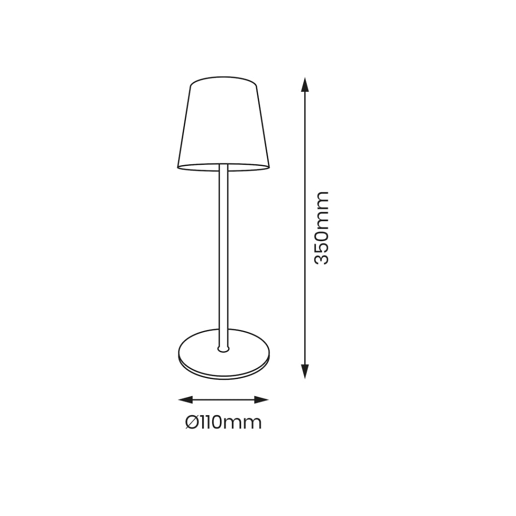 Lampada da tavolo outdoor nera USB LED 3W IP44 Virgin