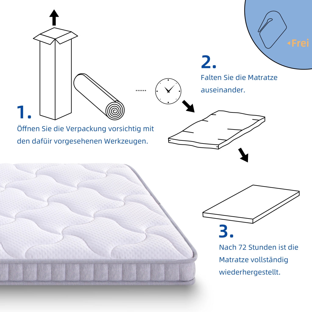 Materasso a molle a sacchetti 7 zone bianco 140x190 cm