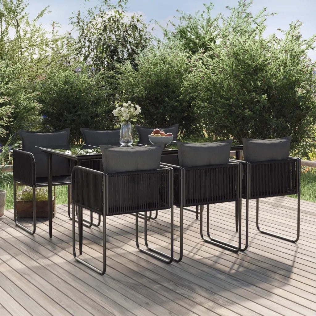 Set da Pranzo da Giardino 7 pz Nero 3156501