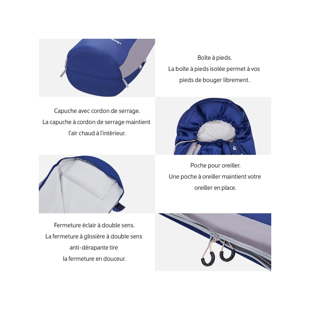 Sacco a pelo Breeze - Kingcamp - Blu - 215 x 50 cm