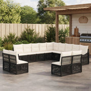 Set Divano da Giardino 13 pz Nero polyrattan 3436168