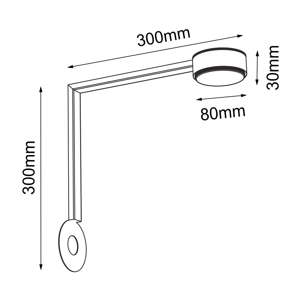 Lampada parete/soffitto angolare Drop Line nera GX53 9W Brosline