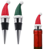 Set di stoppini per bottiglia di vino decorativi, 2 pezzi (rosso e verde)