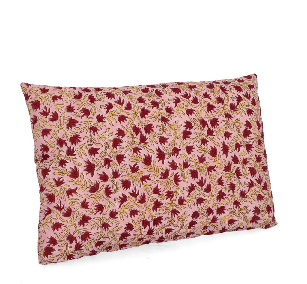 Set di 4 Cuscini in Cotone con Fantasia Floreale Rosa 40x60 cm - GIDEON
