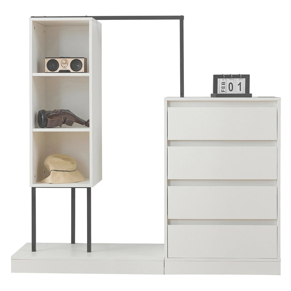 Comò - Xylo - 4 cassetti bianco 140x40x135cm