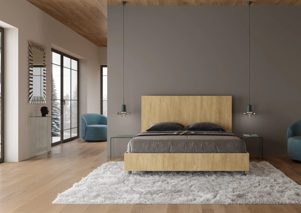 BS COM Letto matrimoniale contenitore 160x200 quercia