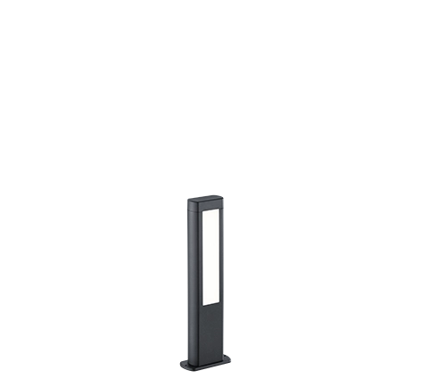 Lampione Giardino Esterno Palo Basso 50cm 2 Diffusori Antracite Rhine GD Trio