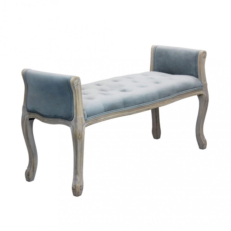 Set di 2 PANCA MADELYN IN VELLUTO GRIGIO