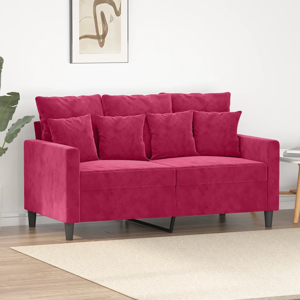 Divano a 2 Posti-Sofa 2 Posti Rosso Vino 120 cm in Velluto 995639