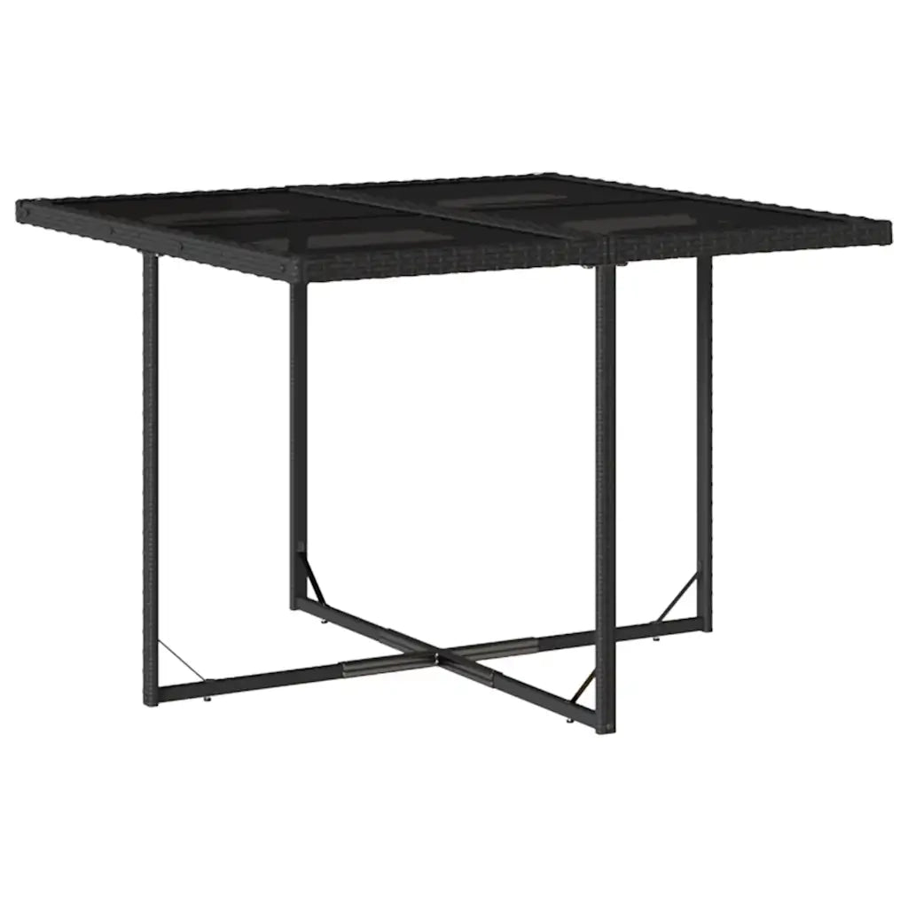 Set da Pranzo da Giardino 5 pz Nero con Cuscini in Polyrattan 3210534