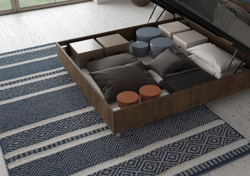BS COM Letto matrimoniale contenitore 160x190 testata inclinata noce