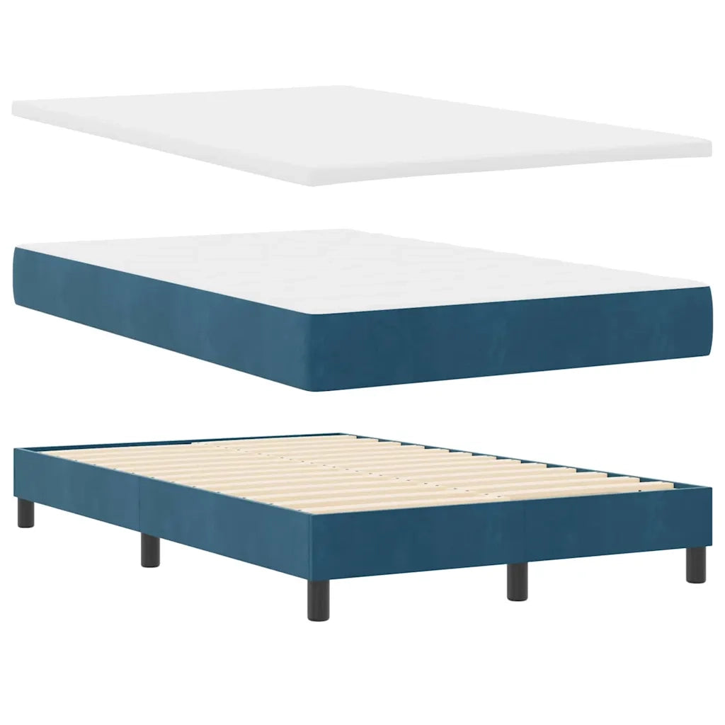 Letto a Sorgente LED con led Blu Scuro 120 x 190 cm Velluto