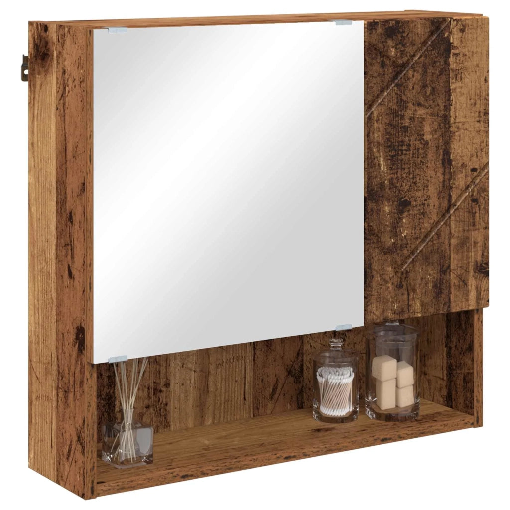 Mobiletto per specchio con porta Legno vecchio 59 x 17 x 55 cm 883372