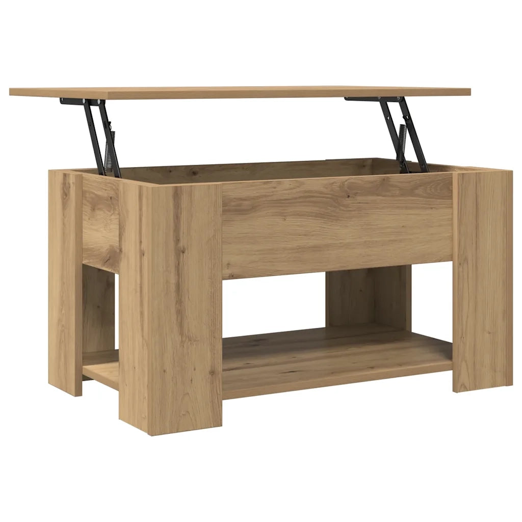 Tavolino da Salotto Rovere Artigianale 79x49x41 cm Truciolato 856929