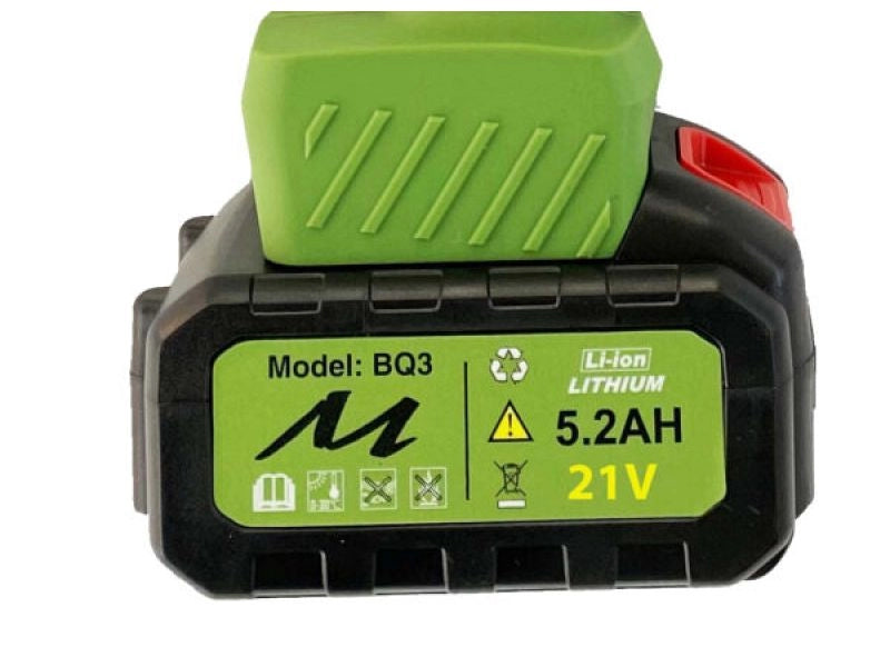 Potatore Minelli Ener-Q3 con due batterie da 21v e 5,2Ah e barra da 20 cm