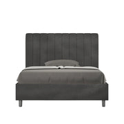 BS COM Letto una piazza e mezza contenitore imbottito 120x200 microfibra grigio
