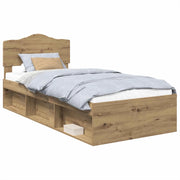 Letto singolo | Letto per adulti | Struttura del letto con testiera Rovere Artigianale 90 x 190 cm
