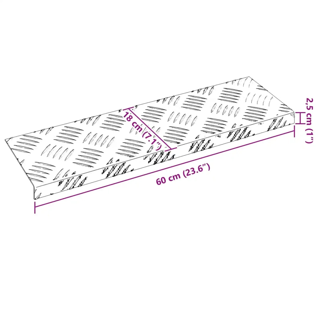 Gradini per Scale 15 pcs Argento 60 x 18 x 2,5 cm Alluminio 4104234