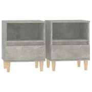 Set di 2 Comodini | Armadio da Notte | Mobiletto da notte Grigio Cemento 40x35x50 cm