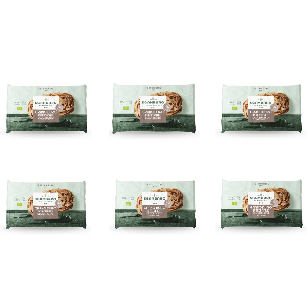 Sgambaro bio fettuccine n.74 grano duro integrale decorticato 6 confezioni da 250 grammi
