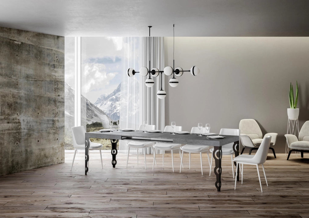 Tavolo Allungabile 160-244x80x77 cm Karamay Cemento