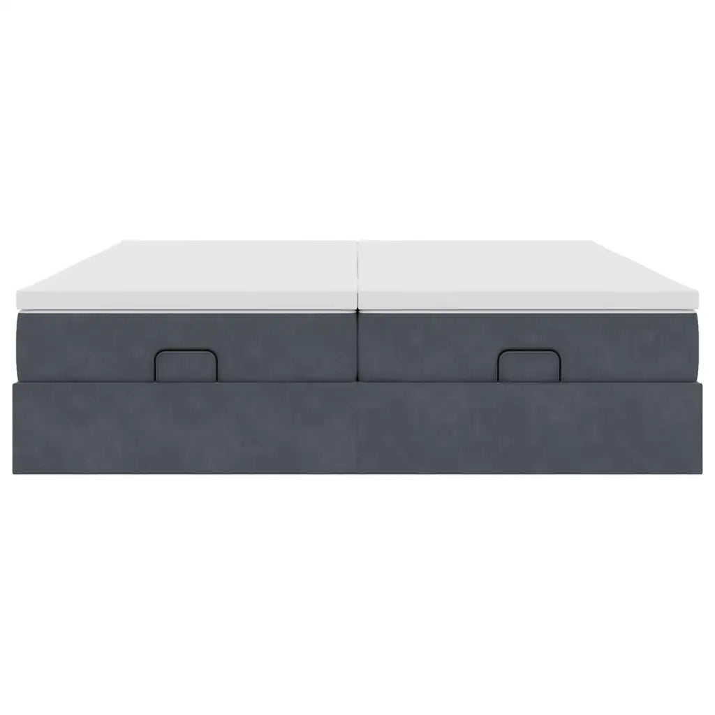 Struttura Letto Pouf con Materassi 200x200 cm Velluto 3311268